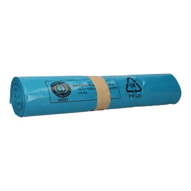 LDPE­ Müllsack, blau, 70 Liter, T50, 25 Stück pro Rolle