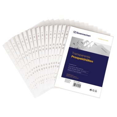 Soennecken Prospekthüllen A4 transparent genarbt 60my oben offen 100 St./Pack.